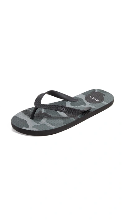 Rvca Sleeper Sandals In Black Camo