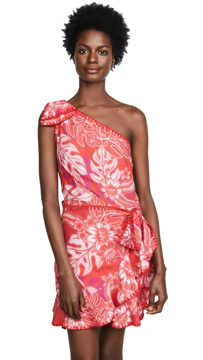 Red Carter Lanai Dress In Frondtastic Print