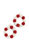 Misa Crochet Dot Earrings In Red/white