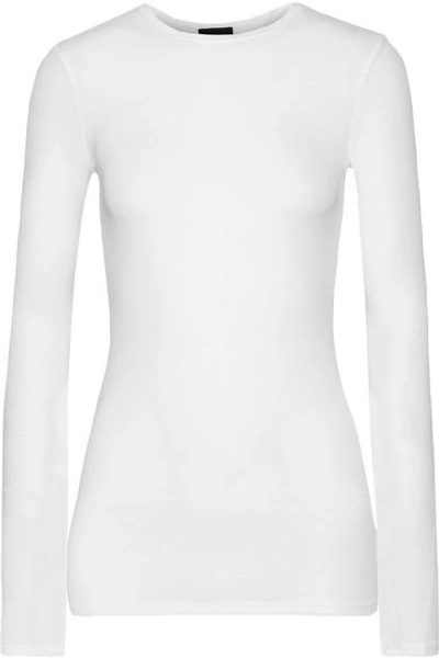 Atm Anthony Thomas Melillo Ribbed Stretch-micro Modal Top In White