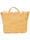 Sensi Studio Woven Frayed Hem Tote