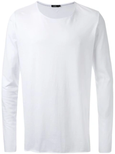 Bassike 240 Vintage Long Sleeve T-shirt In White