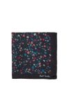 Paul Smith Silk Floral Pocket Square In Navy