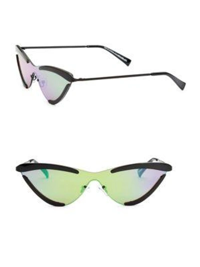 The Adam Selman x Le Specs The Scandal Cateye metal sunglasses in black Adam Selman x Le Specs The Last Lolita Shiny Black Sunglasses main image 3