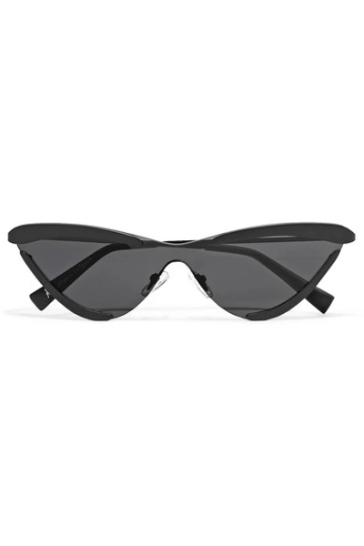 Le Specs Adam Selman The Scandal Cat-eye Metal Sunglasses In Black
