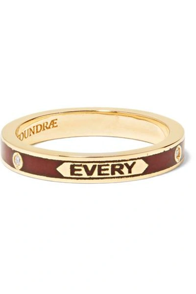 Foundrae With Every Breath 18-karat Gold, Enamel And Diamond Ring