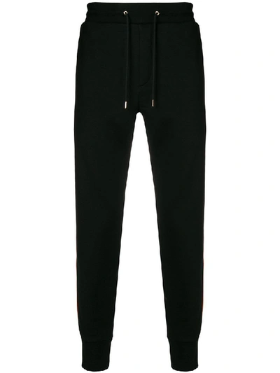 Paul Smith Side-stripe Tapered-leg Cotton Track Pants In Black
