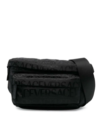 Versace Small Bum Bag Fabric Nylon In E Black Ruthenium