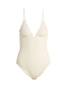 Marysia - Santa Clara Scallop Edged Swimsuit - Womens - Cream