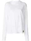 Aries Laced Back Mock Neck Sweatshirt In White
