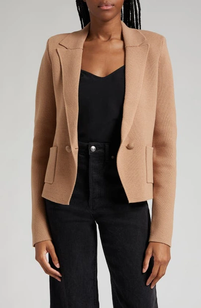 L Agence Sofia Cotton Blend Cardigan Blazer In Ginger Snap