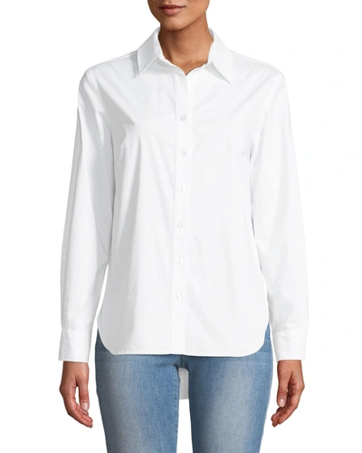 Finley Diedre Pleat-back Button-down Shirt In White