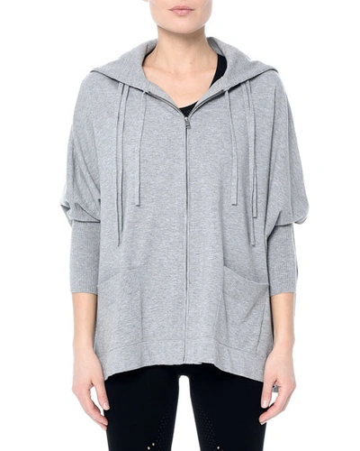 Nylora Beverly Zip-front Poncho In Gray