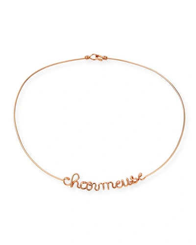 Atelier Paulin Personalized 12-letter Wire Necklace, Rose Gold Fill