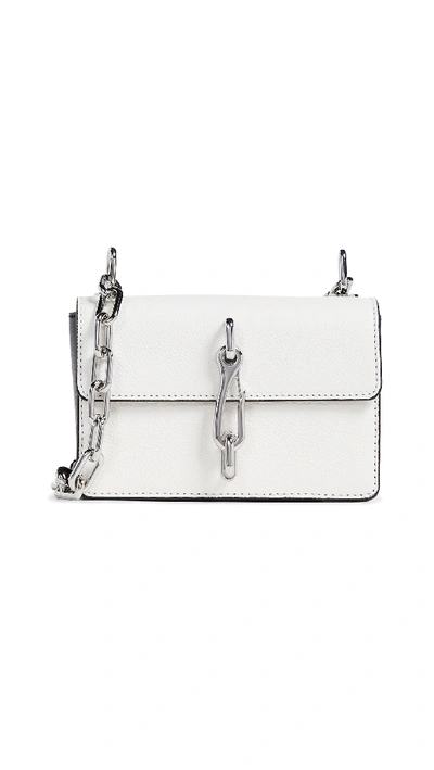 Alexander Wang Hook Two-tone Smooth And Textured-leather Shoulder Bag In White