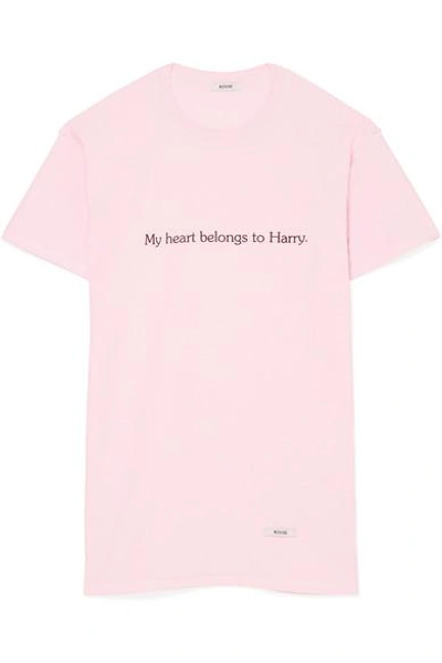 Blouse My Heart Belongs To Harry Printed Cotton-jersey T-shirt In Pink