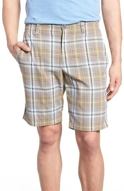 Tommy Bahama Playa Tech Classic Fit Plaid Shorts In Khaki Sands