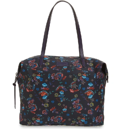 Rebecca Minkoff Washed Floral Nylon Tote Bag In Floral Blue