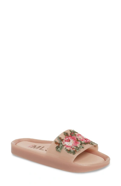 Melissa Women's Floral Pool Slide Sandals In Pink/green