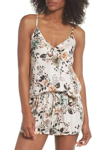 Lacausa Floral Poppy Short & Camisole Pajamas In Cream Dusk