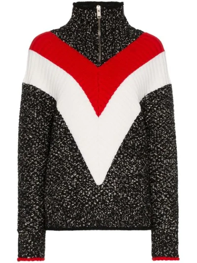 Givenchy Wool And Cotton-blend Jumper In Red, Black & White