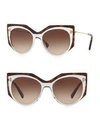 Valentino Grad 53mm Cat-eye Sunglasses In Havana
