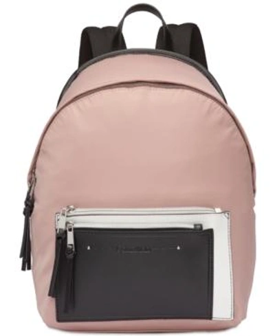 Calvin Klein Lisa Nylon Backpack In Sugarplum Combo/silver