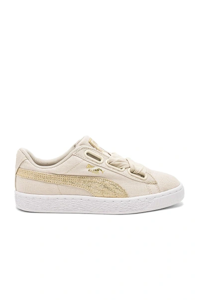 Puma Basket Heart Canvas Sneaker In Neutral