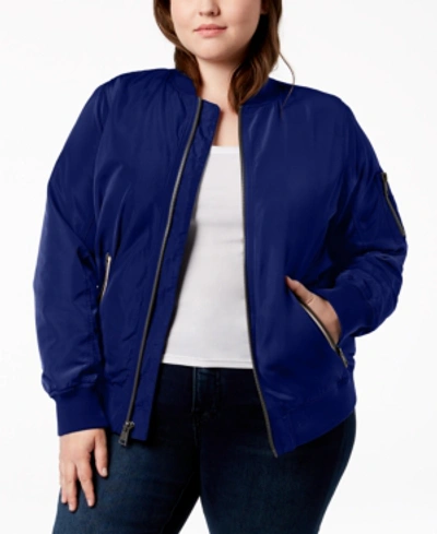 Levi's Trendy Plus Size Melanie Bomber Jacket In Navy