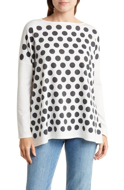 Go Couture Dolman Sleeve Knit Top In Black Print 1