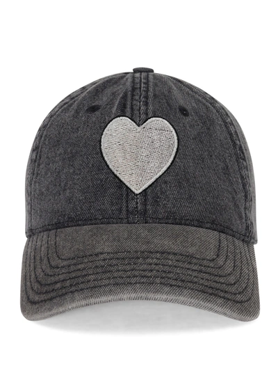 Lauren Moshi Reina Silver Heart Patch In Washed Black