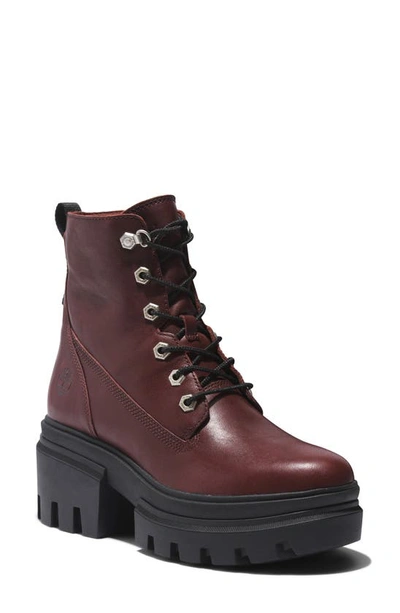 Timberland Everleigh Bootie In Burgundy Full Grain