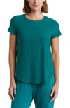 Beyond Yoga On The Down Low T-shirt In Midnight Green Heather