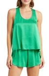 Lunya Racerback Washable Silk Short Pajamas In Glade Green