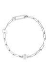 Tory Burch Good Luck Chain Bracelet In Tory Silver