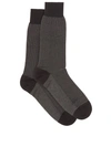 Pantherella Tewkesbury Birdseye Egyptian-cotton Blend Socks In Black