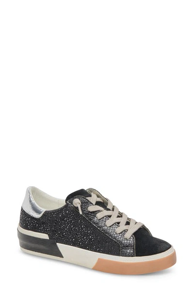Dolce Vita Zina Crystal Trainer In Black Suede