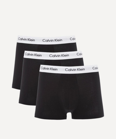 Calvin Klein Three Pack Trunks In Black