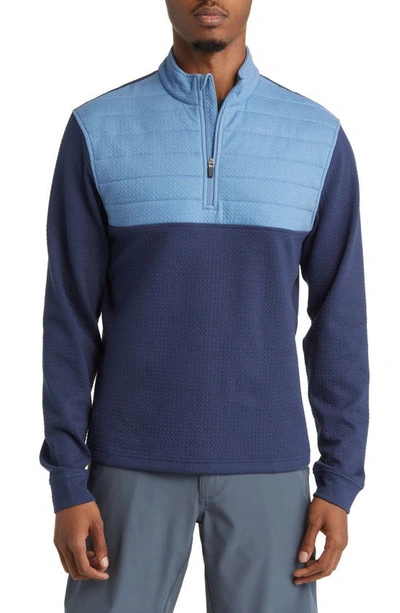 Swannies Rylan Quarter Zip Performance Golf Pullover In Navy