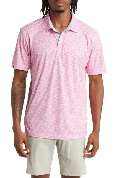 Swannies Archer Floral Golf Polo In Pink