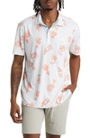 Swannies Finn Koi Print Golf Polo In White