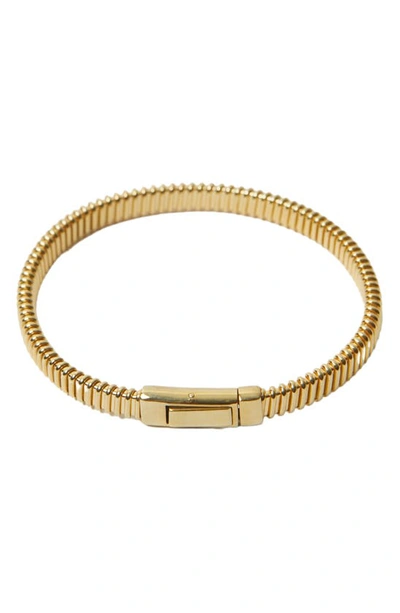 Argento Vivo Sterling Silver Lux Omega Bangle In Gold
