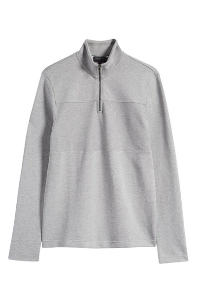 Ted Baker Mix Texture Cotton Half Zip Pullover In Gray