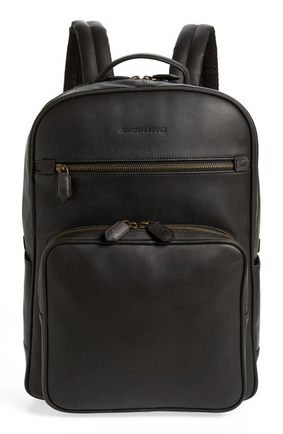 Johnston & Murphy Rhodes Leather Backpack In Black