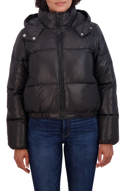 Sebby Short Puffer Jacket In Black