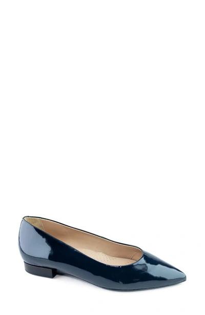 Marc Joseph New York Bianca Pointed Toe Pump In Navy Soft Patent