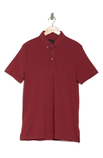 14th & Union Short Sleeve Coolmax Polo In Red Russet