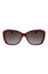 Longchamp 56mm Gradient Lens Butterfly Sunglasses In Red/ Rose