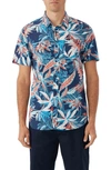 O'neill Oasis Modern Fit Tropical Print Short Sleeve Button-up Shirt In Navy 2