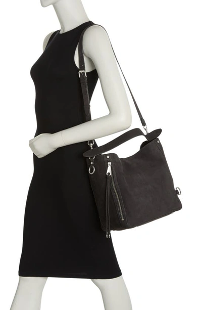 Rebecca Minkoff Mab Leather Hobo Bag In Washed Black